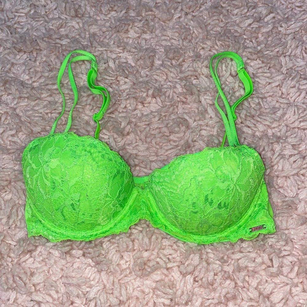Neon green bra by PINK size 32B